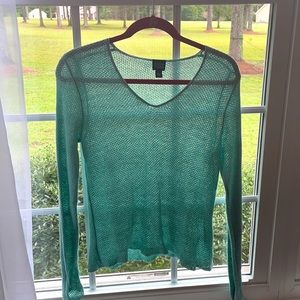 EILEEN FISHER SEA-FOAM COLORED LS TOP SZ-M